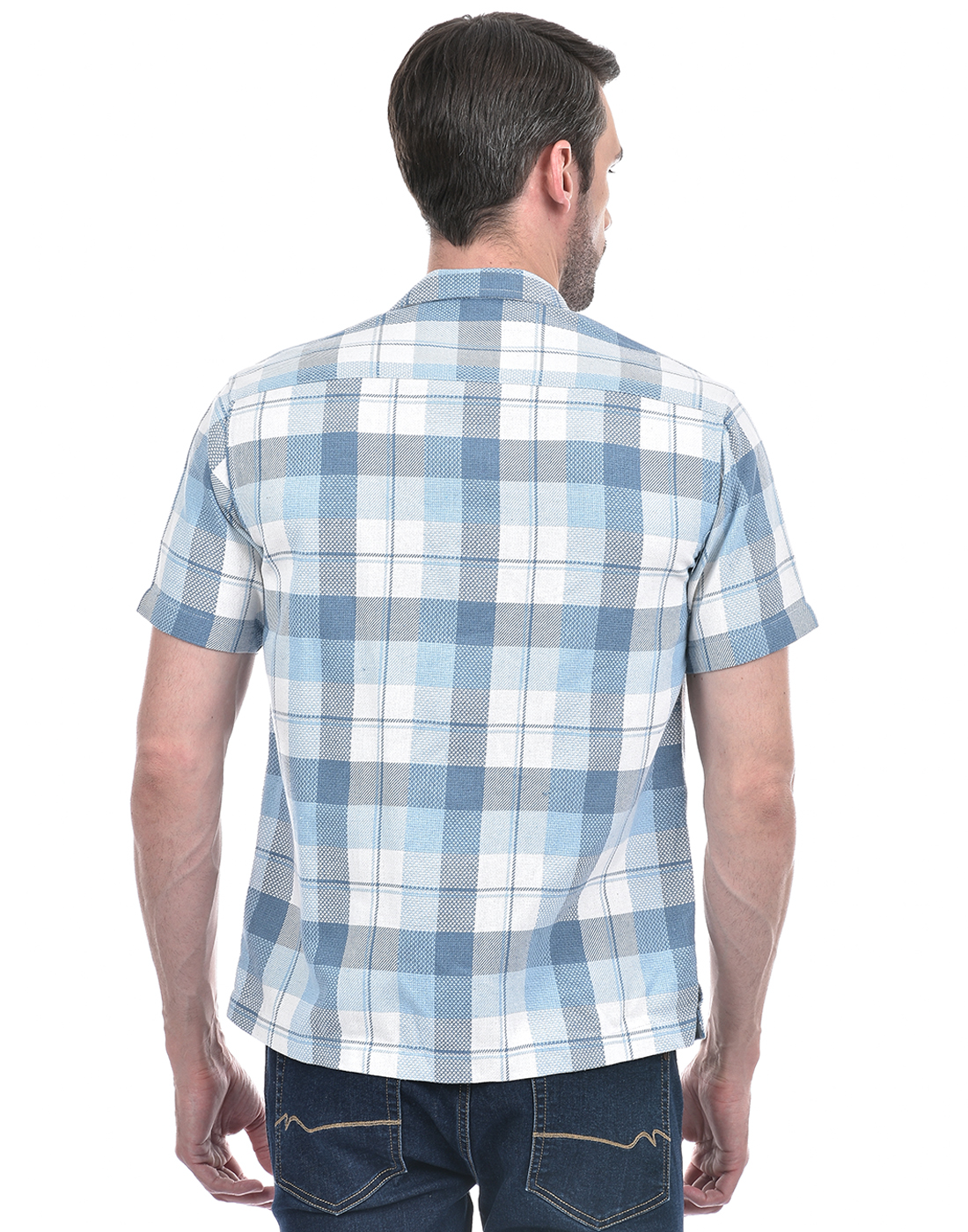 Numero Uno Men Checkered Blue Shirt